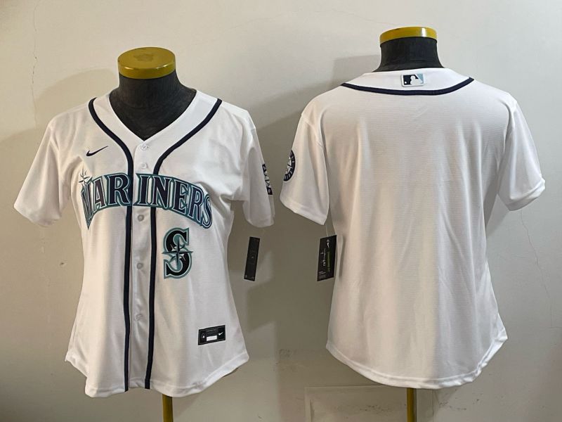 Women 2026 Seattle Mariners Blank White Game Nike MLB Jersey style 007